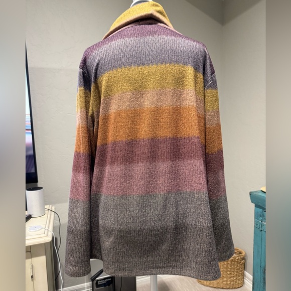 Christopher & Banks Petite multicolor striped cowl neck sweater Size PXLarge - Picture 2 of 4